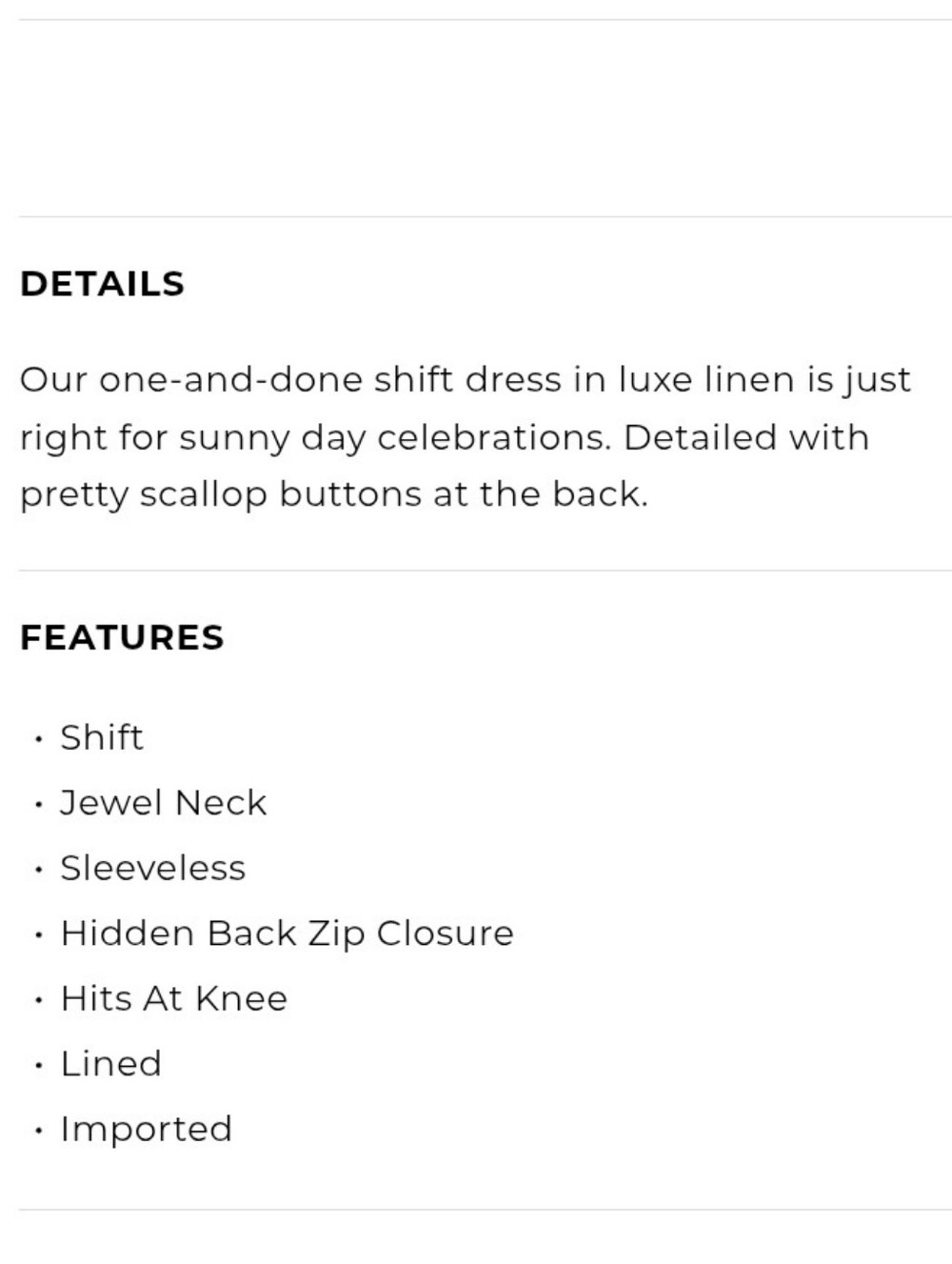 Talbots Luxe Linen Scallop Hem Shift Dress - Picture 3 of 9
